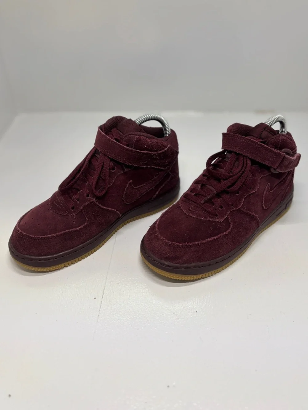 Nike Air Force 1 Mid LV8 Burgundy Suede Gum Sole Kids Size 3Y